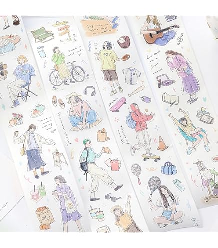 Amazon.co.jp: まみー工房 マスキングテープ PET 剥離紙付き 人物